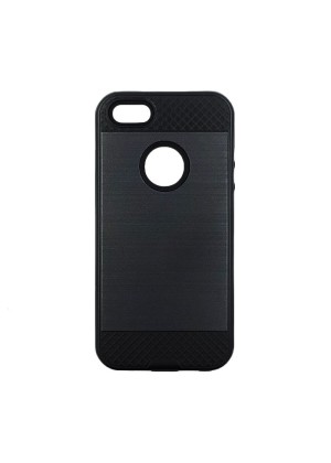 Σκληρή Θήκη Πλάτης Tough Brushed για Apple iPhone 5/5s/5c - Χρώμα: Μαύρο