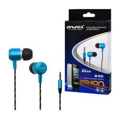 Wired Earphones Awei Q35 Stereo Headset - Color: Blue