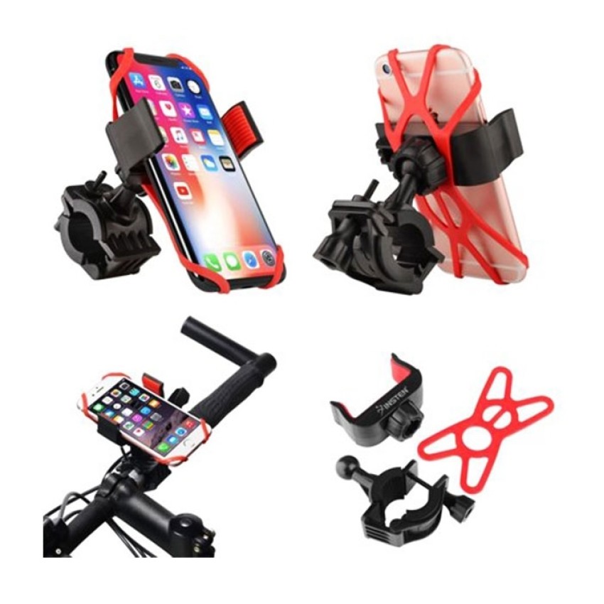 Βάση Κινητού Ποδηλάτου Bicycle Phone Holder - Χρώμα: Μαύρο - Κόκκινο