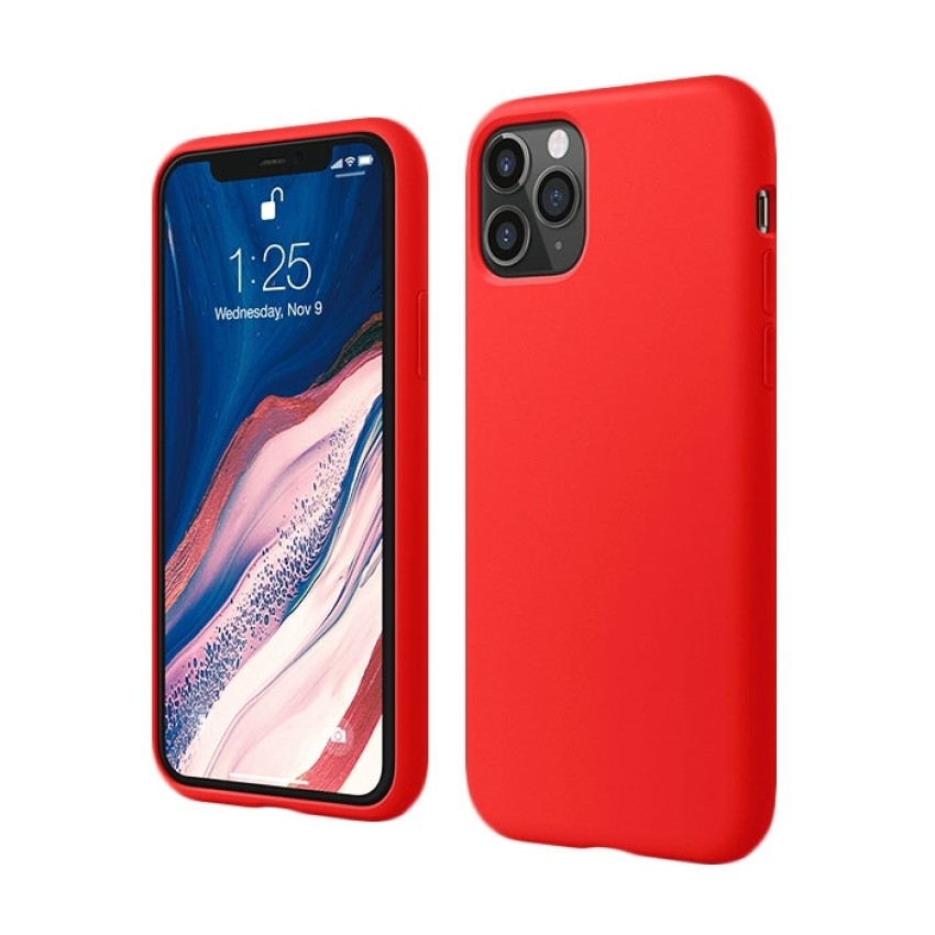 Θήκη Πλάτης Σιλικόνης Απλή για Apple iPhone 11 Pro - Χρώμα: Κόκκινο