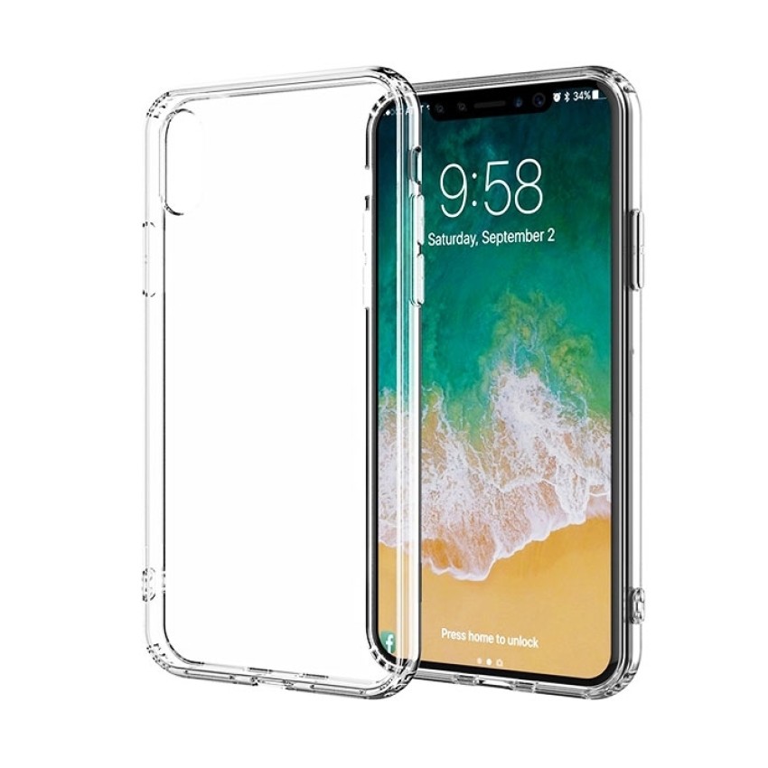 Θήκη Πλάτης Σιλικόνης Απλή για Apple iPhone X/XS - Χρώμα: Διάφανο