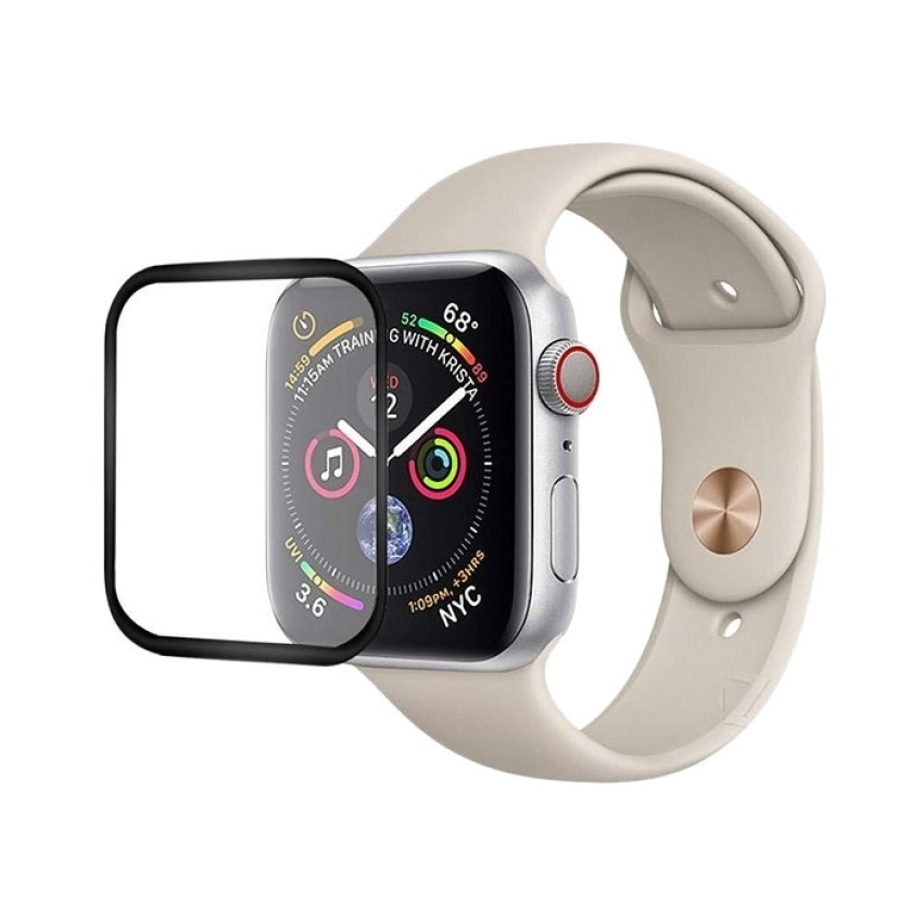 Προστασία Οθόνης Ρολογιού Apple Watch 38mm Full Glue Tempered Glass 3D - Χρώμα: Μαύρο