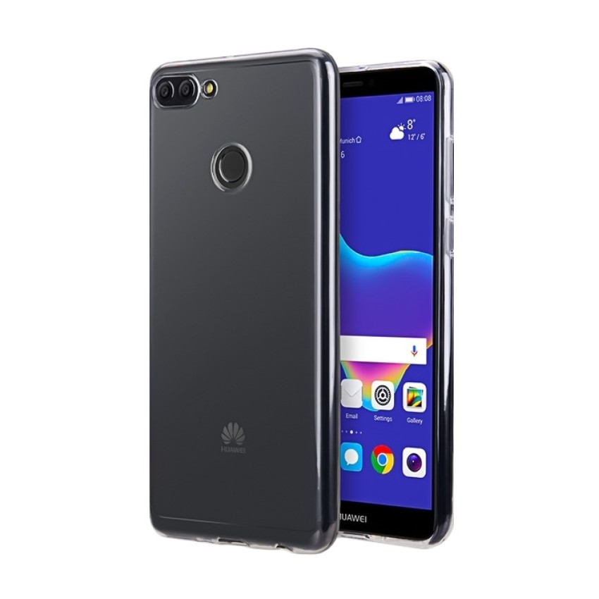 Θήκη Πλάτης Σιλικόνης Απλή για Huawei Y9 2018 - Χρώμα: Διάφανο