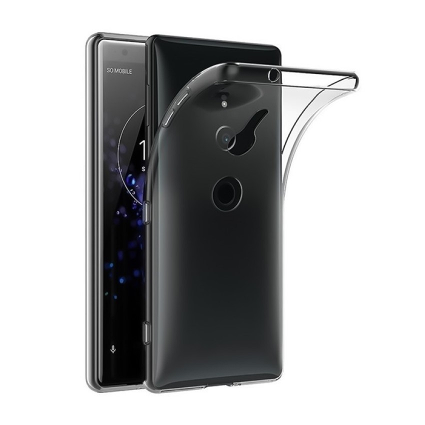 Θήκη Πλάτης Σιλικόνης Απλή για Sony Xperia XZ2 - Χρώμα: Διάφανο