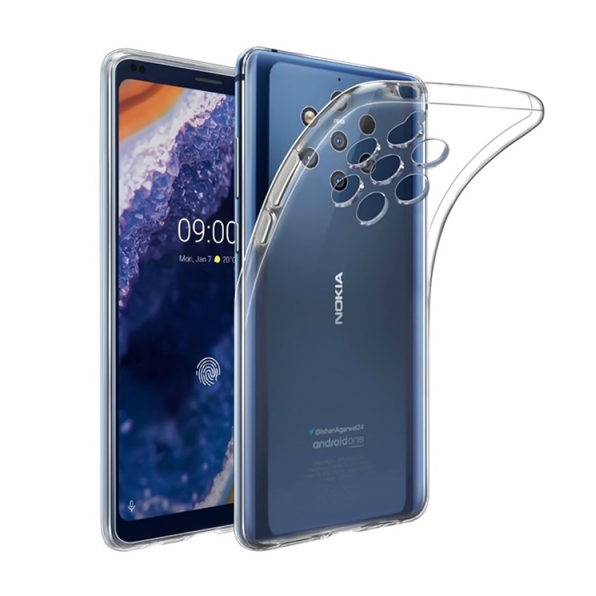 Θήκη Πλάτης Σιλικόνης Απλή για Nokia 9 PureView - Χρώμα: Διάφανο