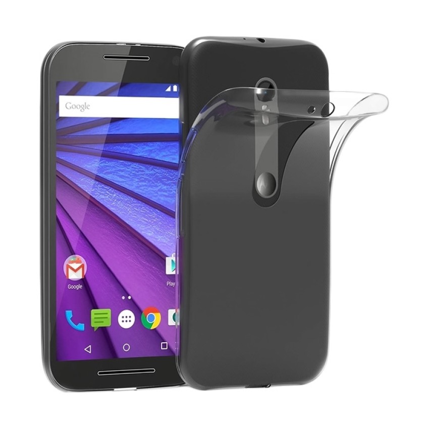 Θήκη Πλάτης Σιλικόνης Απλή για Motorola Moto G3 - Χρώμα: Διάφανο