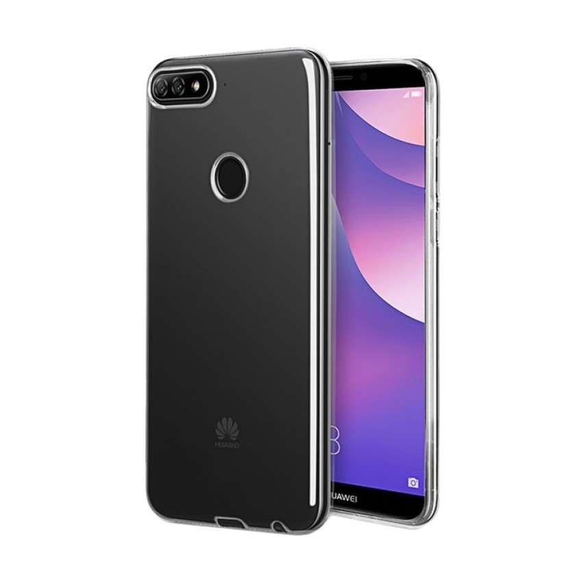 Θήκη Πλάτης Σιλικόνης Απλή για Huawei Y7 2018/Y7 Prime 2018/Honor 7C - Χρώμα: Διάφανο