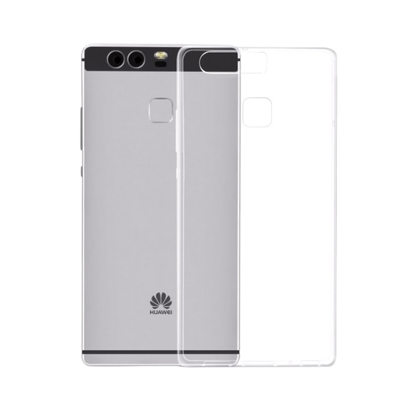 Θήκη Πλάτης Σιλικόνης Απλή για Huawei P9 - Χρώμα: Διάφανο