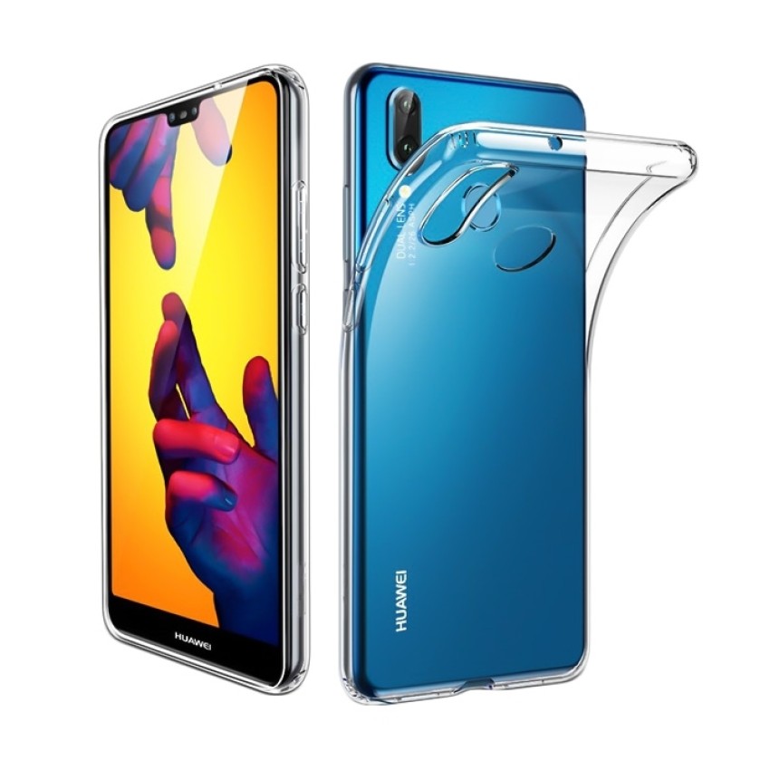 Θήκη Πλάτης Σιλικόνης Απλή για Huawei P20 Lite - Χρώμα: Διάφανο