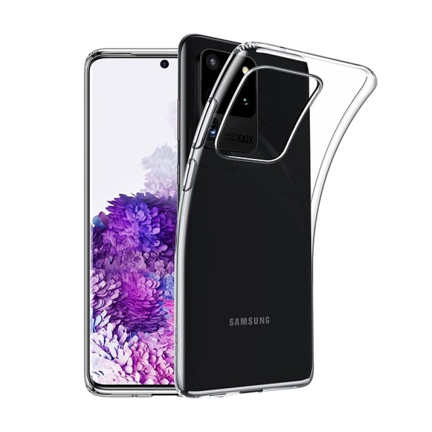 Θήκη Πλάτης Σιλικόνης Απλή για Samsung Galaxy S20 Ultra G988F - Χρώμα: Διάφανο