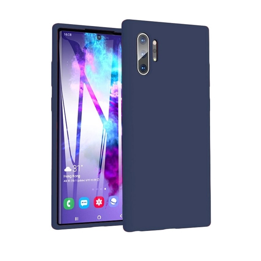 Θήκη Πλάτης Σιλικόνης Απλή για Samsung N975F Galaxy Note 10 Plus - Χρώμα: Σκούρο Μπλε