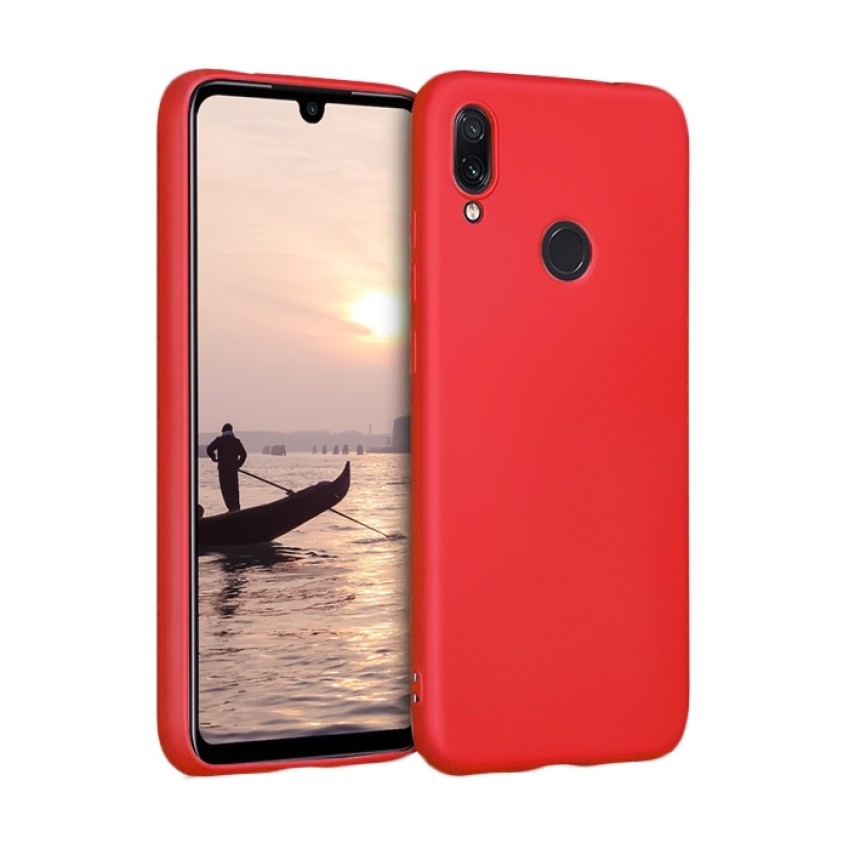 Θήκη Πλάτης Σιλικόνης Απλή για Xiaomi Redmi Note 7/7 Pro - Χρώμα: Κόκκινο