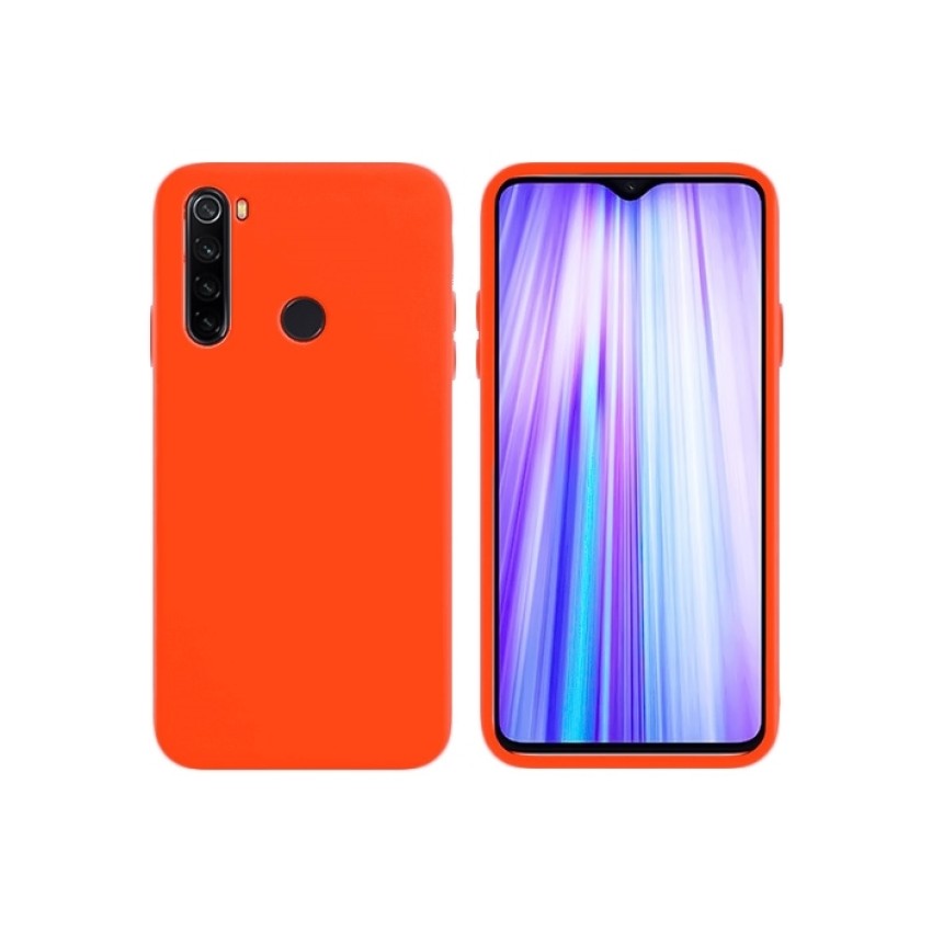 Θήκη Πλάτης Σιλικόνης Απλή για Xiaomi Redmi Note 8 - Χρώμα: Πορτοκαλί