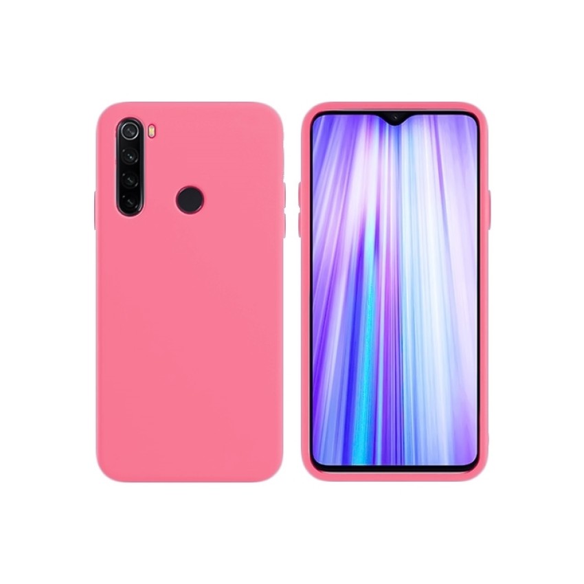 Θήκη Πλάτης Σιλικόνης Απλή για Xiaomi Redmi Note 8 - Χρώμα: Ρόζ