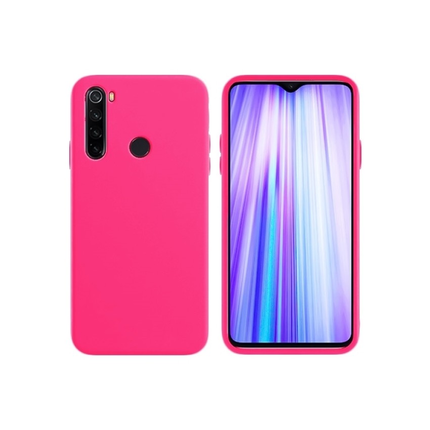 Θήκη Πλάτης Σιλικόνης Απλή για Xiaomi Redmi Note 8 - Χρώμα: Φούξια