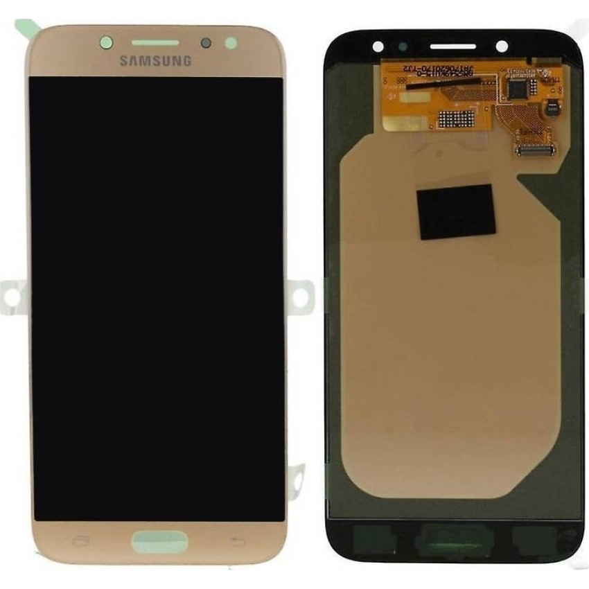 Γνήσια Οθόνη LCD με Μηχανισμό Αφής για Samsung Galaxy J7 2017 J730F GH97-20801C/GH97-20736C - Χρώμα: Χρυσό