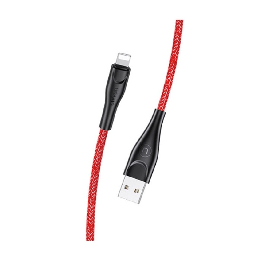 USAMS US-SJ394 U41 Καλώδιο Φόρτισης 2m Lightning Braided Data Charging Cable - Χρώμα: Κόκκινο