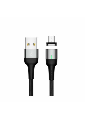 USAMS Πλεκτό καλώδιο αλουμινίου Micro-USB 1.0m (US-SJ328) Χρώμα: Mαύρο