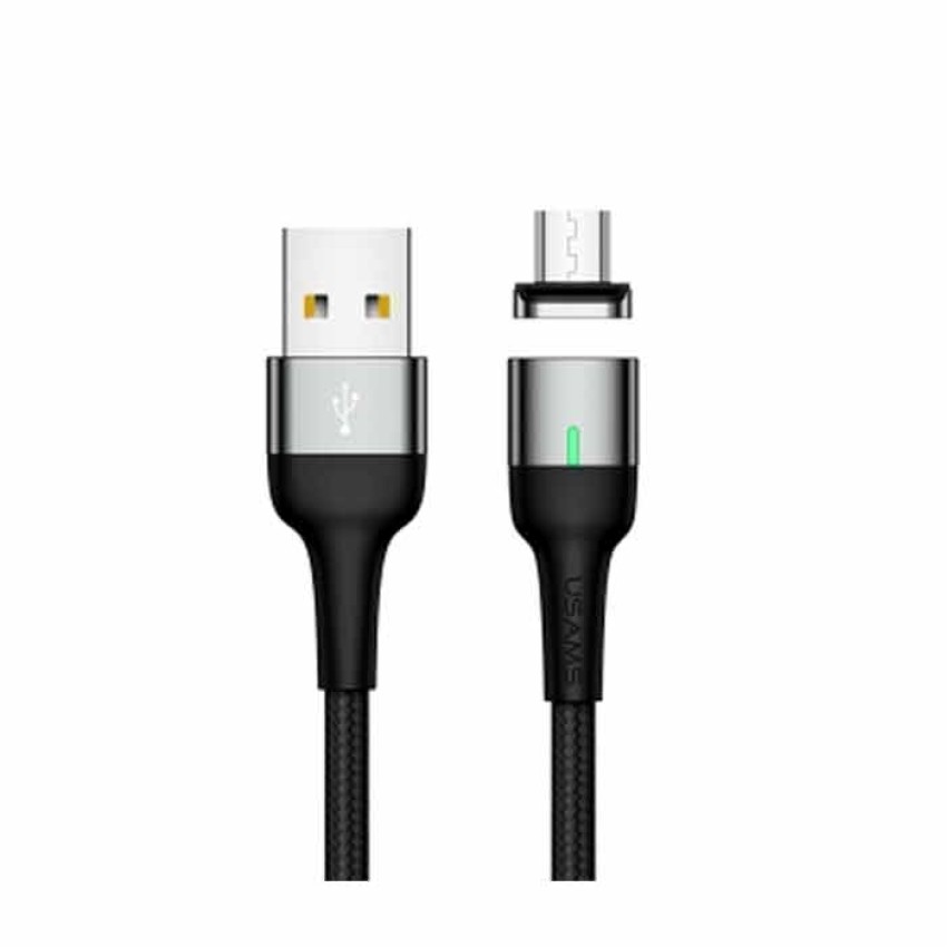 USAMS Πλεκτό καλώδιο αλουμινίου Micro-USB 1.0m (US-SJ328) Χρώμα: Mαύρο