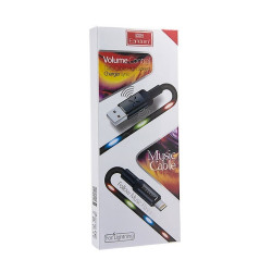 Earldom EC-053I Volume Control LED Light Cable Lightning 1M