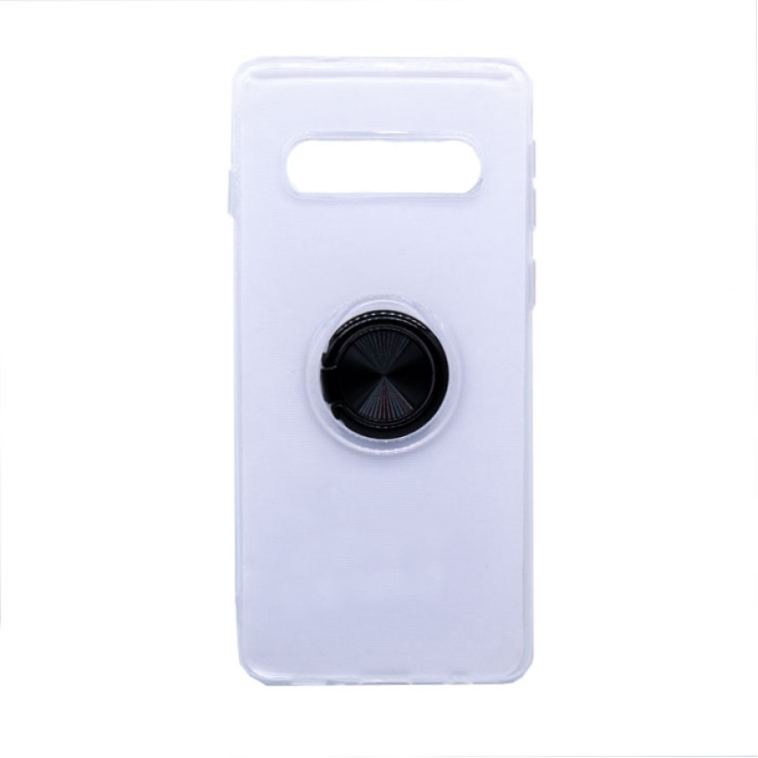 Θήκη Πλάτης Σιλικόνης με Finger Ring για Samsung G973F Galaxy S10 - Χρώμα: Μαύρο