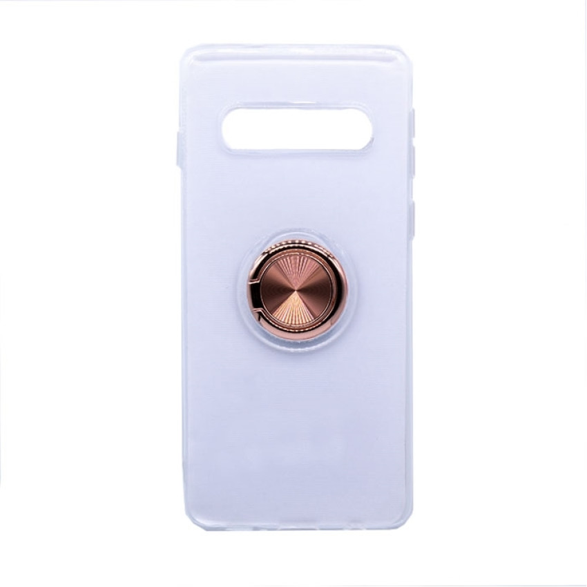 Θήκη Πλάτης Σιλικόνης με Finger Ring για Samsung G973F Galaxy S10 - Χρώμα: Ρόζ Χρυσό