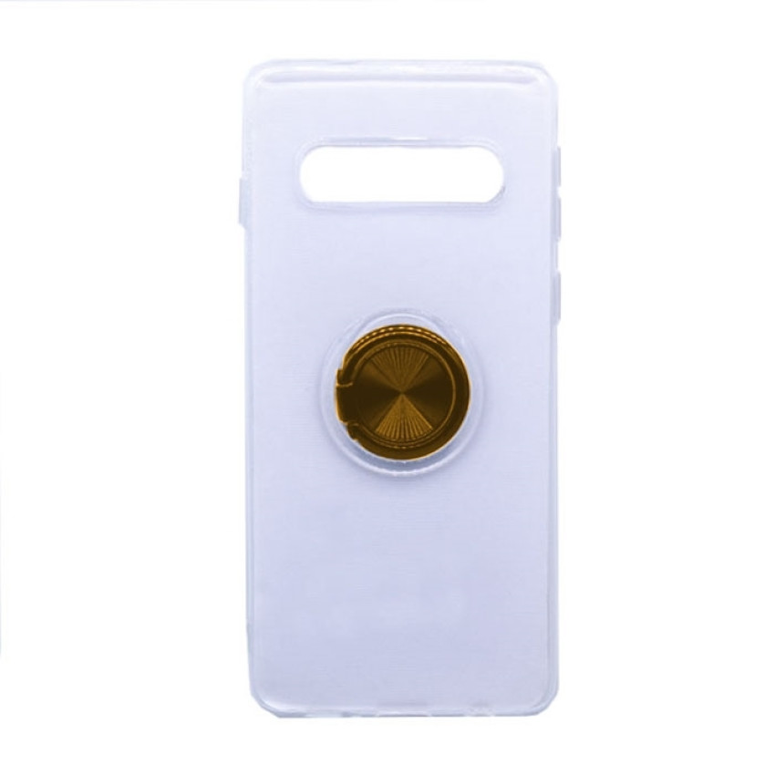 Θήκη Πλάτης Σιλικόνης με Finger Ring για Samsung G973F Galaxy S10 - Χρώμα: Χρυσό