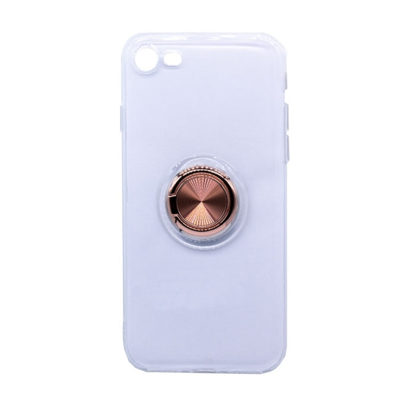 Θήκη Πλάτης Σιλικόνης με Finger Ring για Apple iPhone 7/8 - Χρώμα: Ρόζ Χρυσό