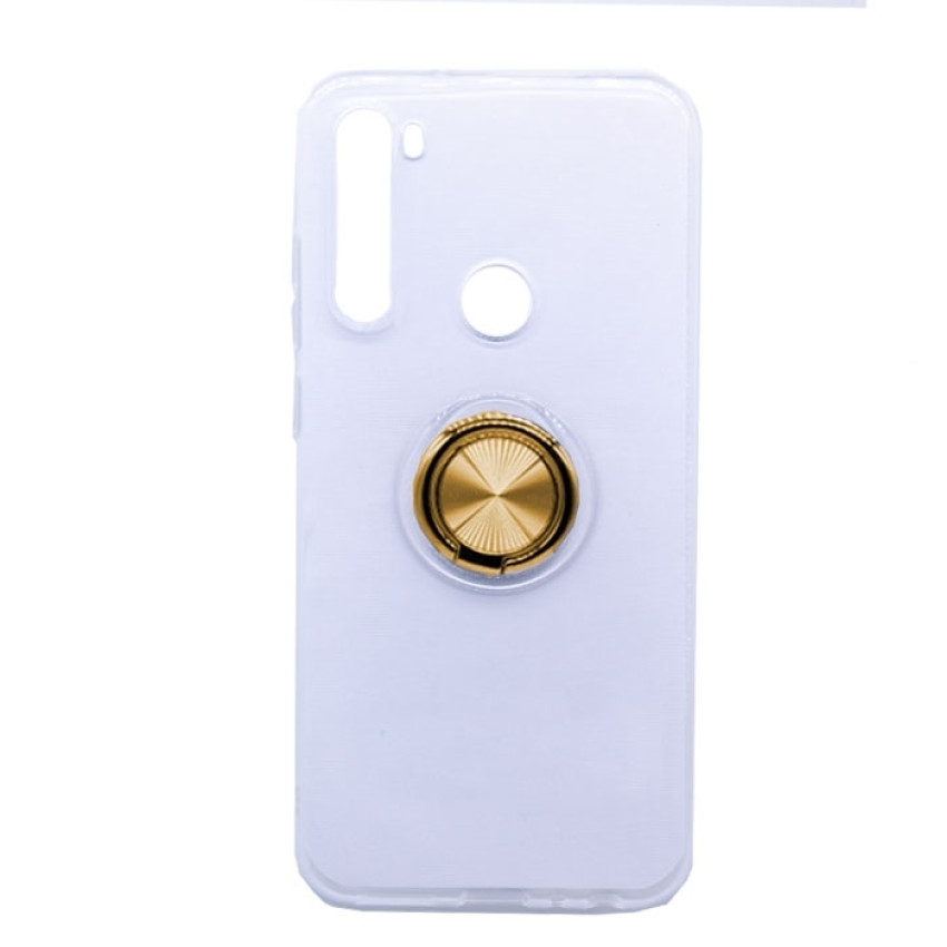 Θήκη Πλάτης Σιλικόνης με Finger Ring για Xiaomi Redmi Note 8 / 8T - Χρώμα: Χρυσό