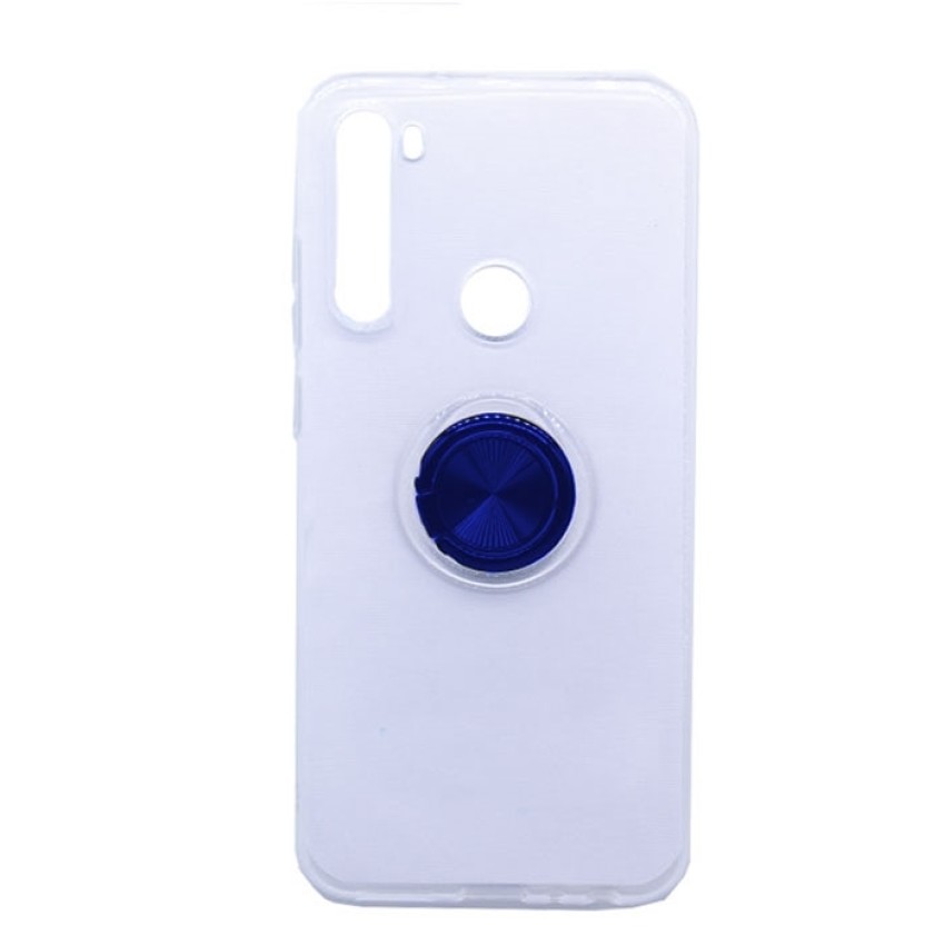 Θήκη Πλάτης Σιλικόνης με Finger Ring για Xiaomi Redmi Note 8 / 8T - Χρώμα: Μπλε