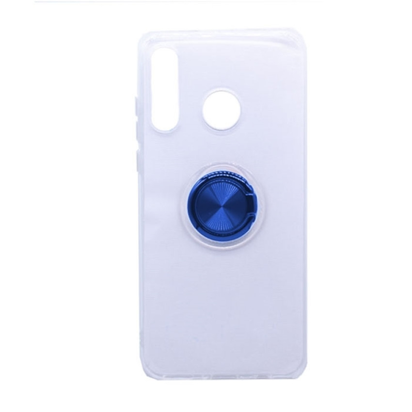 Θήκη Πλάτης Σιλικόνης με Finger Ring για Huawei P30 Lite - Χρώμα: Μπλε