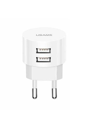 USAMS-XT T20 Φορτιστής Ταξιδιού με Δυο υποδοχές USΒ  / Traveling Dual USB Charger  - Χρώμα: Λεύκο