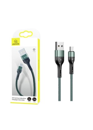 USAMS Πλεκτό καλώδιο αλουμινίου MicroUSB 1m (US-SJ450 U5) Χρώμα: Πράσινο