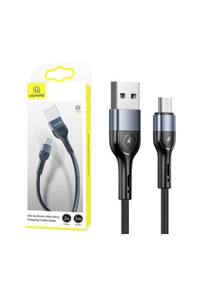 USAMS Πλεκτό καλώδιο αλουμινίου MicroUSB 1m (US-SJ450 U5) Χρώμα: Μπλε