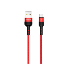 USAMS US-SJ312 U26 1m Micro-USB Braided Data Charging Cable - Color: Red