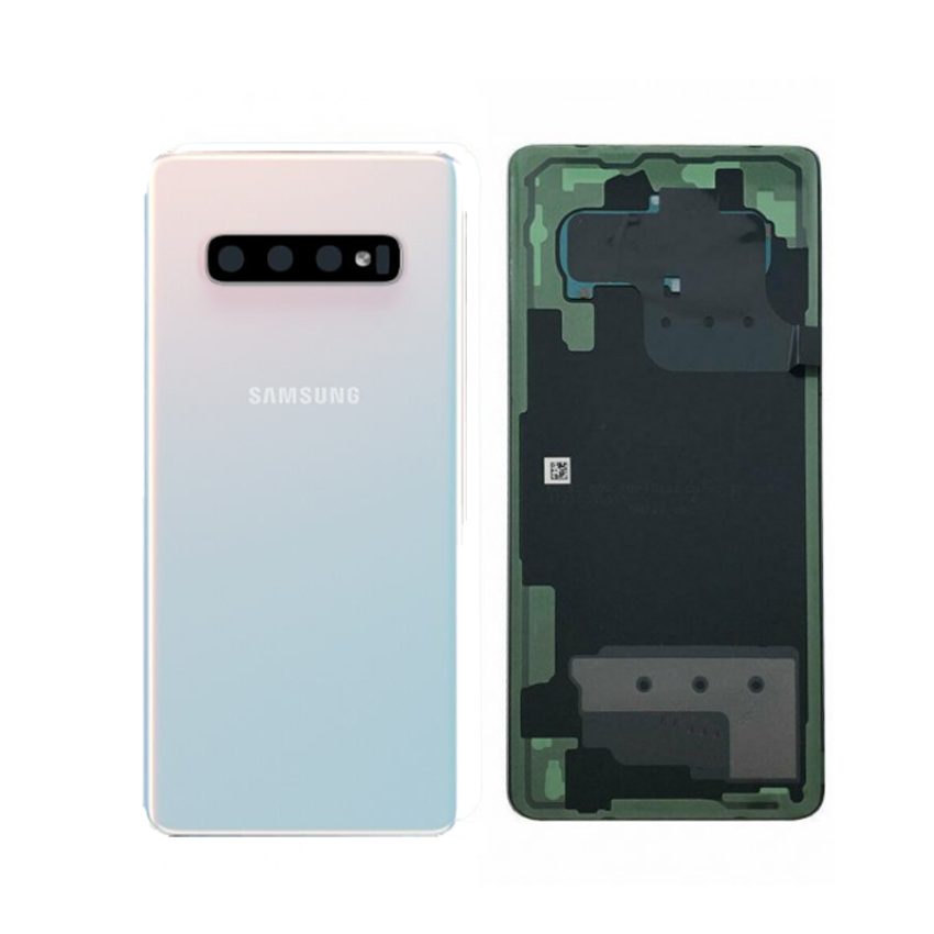 Γνήσιο Πίσω Καπάκι με Τζαμάκι Κάμερας για Samsung Galaxy S10 Plus G975F GH82-18406F - Χρώμα: Prism White