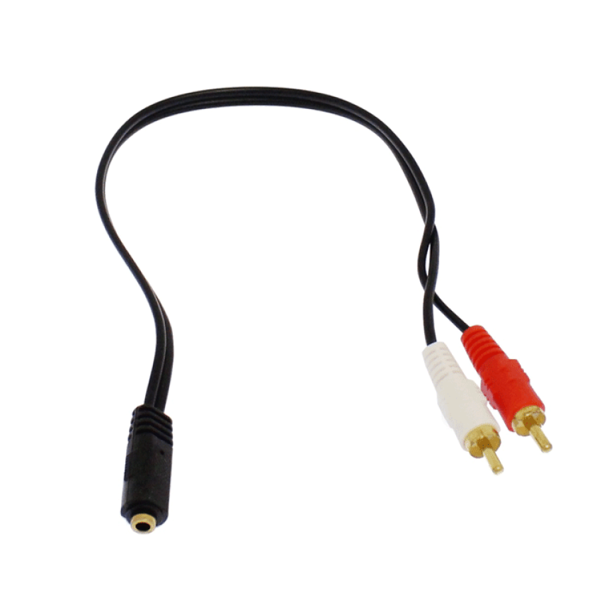 Καλώδιο RCA Stereo σε Jack 3.5mm 1.5m - Χρώμα: Μαύρο