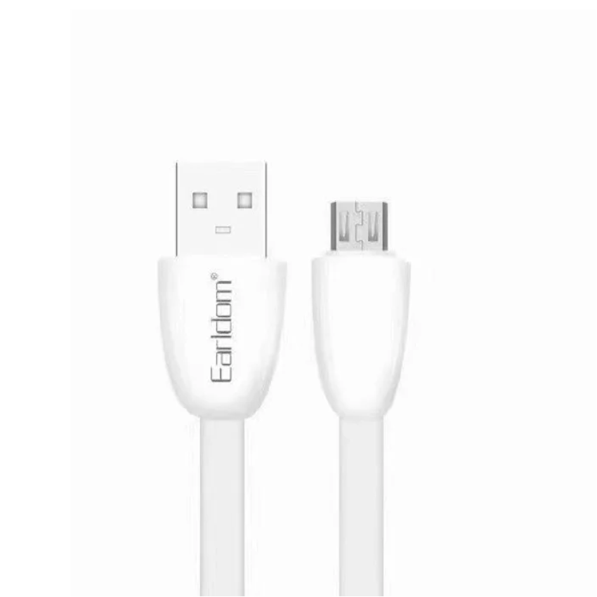 Earldom EC-111M Καλώδιο Γρήγορης Φόρτισης Micro-USB 2.4Α 3M - Χρώμα: Λευκό