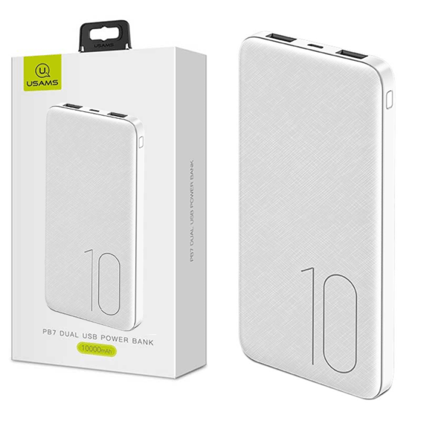 Power Bank USAMS US-CD63 Φορητός Φορτιστής 10000mAh - Χρώμα: Λευκό