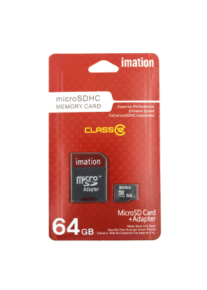 Imation Micro SD Memory Card with Adapter 64GB