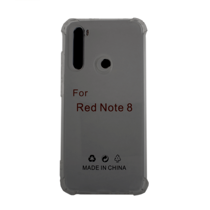 Θήκη Πλάτης Σιλικόνης Anti Shock για Xiaomi Redmi Note 8 2021 - Χρώμα: Διάφανο