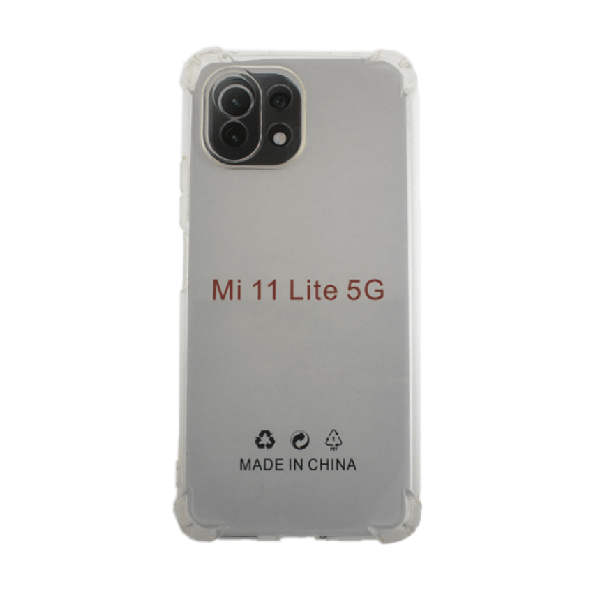 Θήκη Πλάτης Σιλικόνης Anti Shock για Xiaomi Mi 11 Lite 5G - Χρώμα: Διάφανο