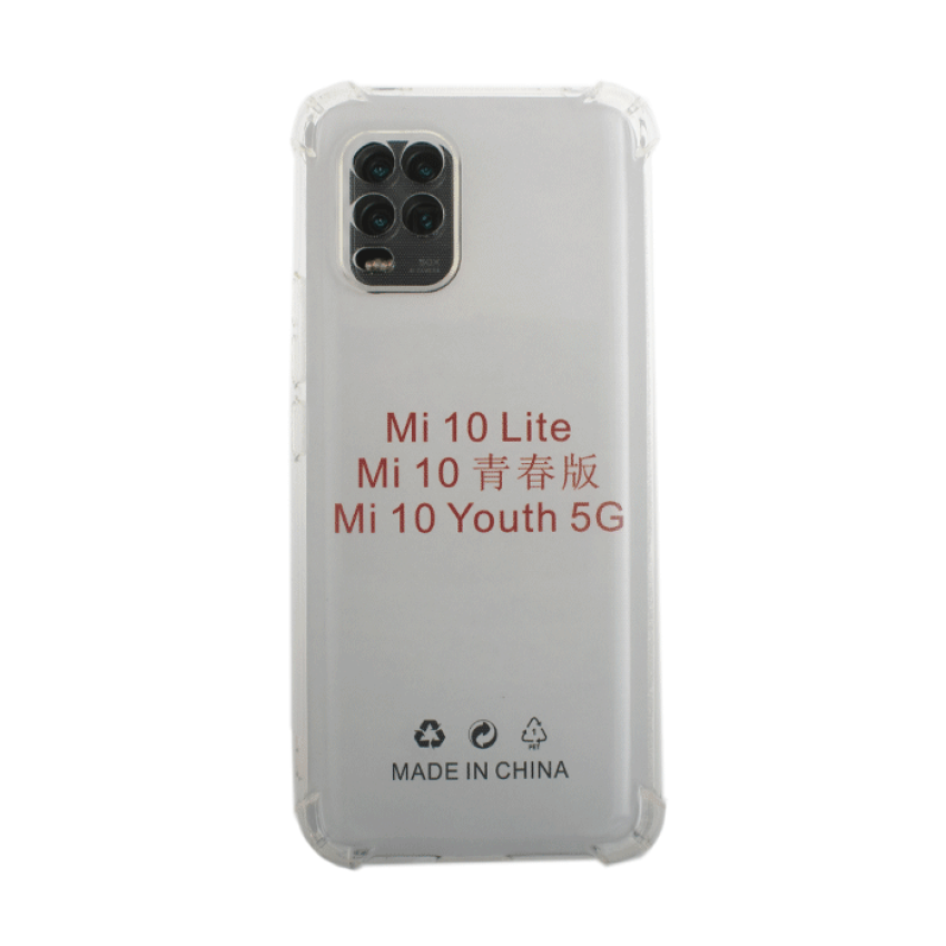 Θήκη Πλάτης Σιλικόνης Anti Shock για Xiaomi Mi 10 Lite - Χρώμα: Διάφανο