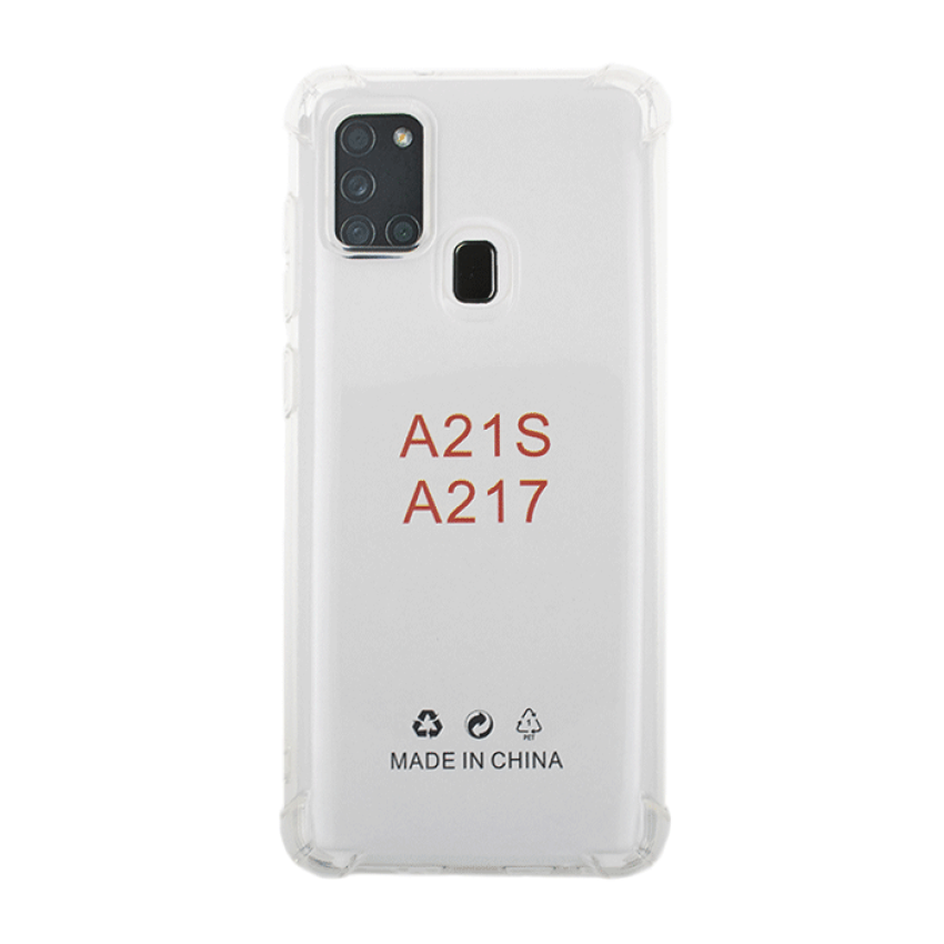 Θήκη Πλάτης Σιλικόνης Anti Shock για Samsung Galaxy A21s A217F - Χρώμα: Διάφανο