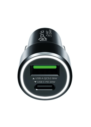 Prio Φορτιστής Αυτοκινήτου / Car Charger 20W PD (USB-C) + QC 3.0 (USB-A)