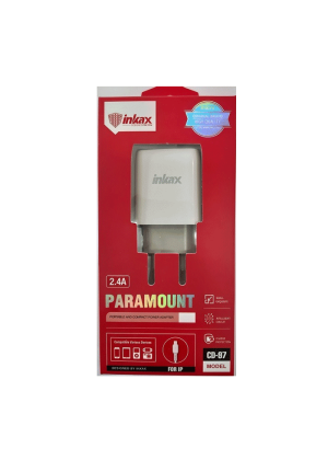 Inkax Φορτιστής με 2 Θύρες USB-A και Καλώδιο Lightning (CD-97) - Χρώμα: Λευκό