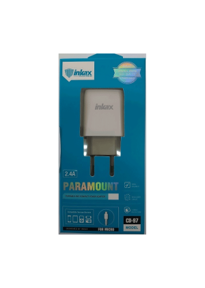 Inkax Φορτιστής με 2 Θύρες USB-A και Καλώδιο micro USB (CD-97) - Χρώμα: Λευκό