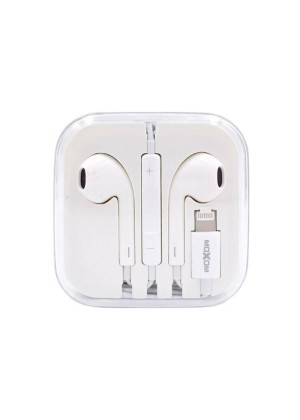 Moxom MX-WL48 Earbuds Bluetooth Handsfree με Βύσμα Lightning - Χρώμα: Λευκό