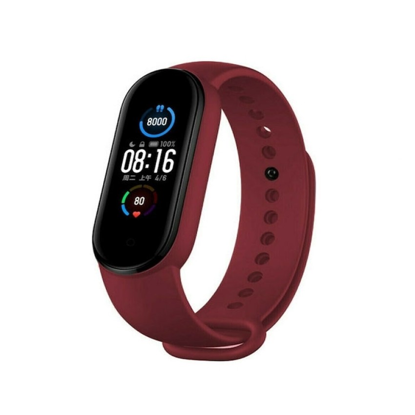 Λουράκι Σιλικόνης για Xiaomi (Mi Smart Band 5/Mi Smart Band 6) – Xρώμα: Μπορντό