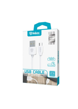 inkax- CK-60  Micro USB 2.1Α  Kαλώδιο Φόρτισης 1μ - Χρώμα: Λευκό